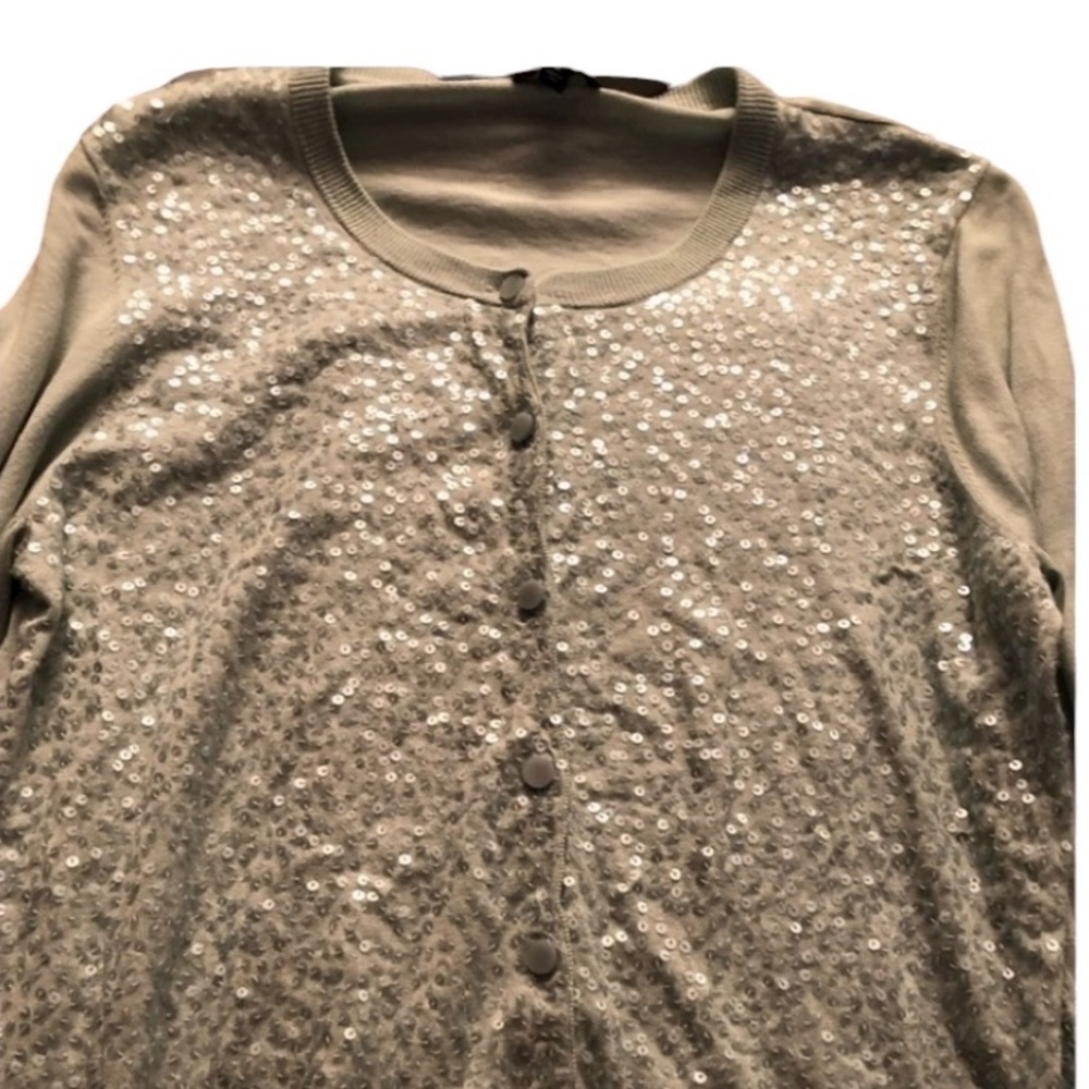 𝅺Talbots size  medium mint green sequin front cardigan NWOT